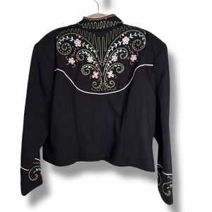 Vintage BMW Designs Floral Embroidered Cropped Western Wool Jacket XL Stagecoach